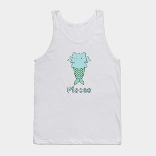 Pisces Cat Zodiac Sign with Text Tank Top